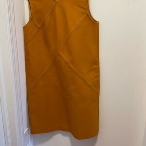 Reformation Mustard Sheath Midi Dress Crew Neck Sleeveless